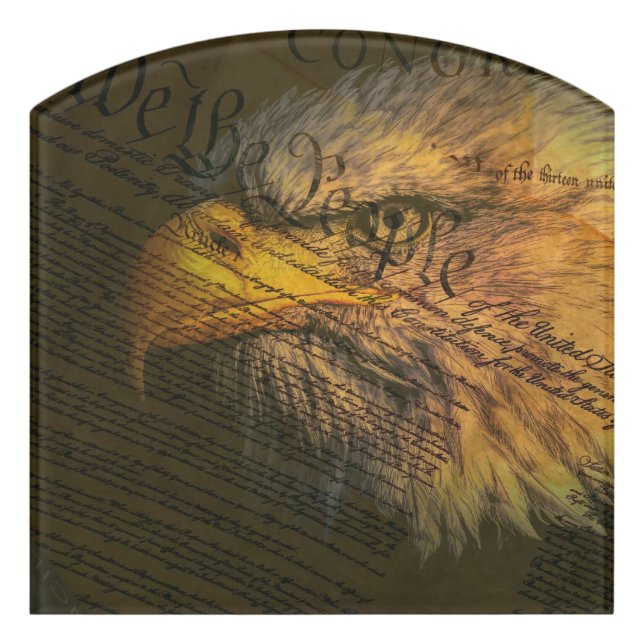 Constitution With Bald Eagle Door Sign (Contour Front)