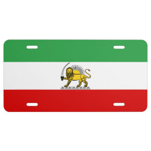 Constitutional Monarchy of Iran flag (1907-1980) License Plate