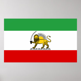 Constitutional Monarchy of Iran flag (1907-1980) Poster