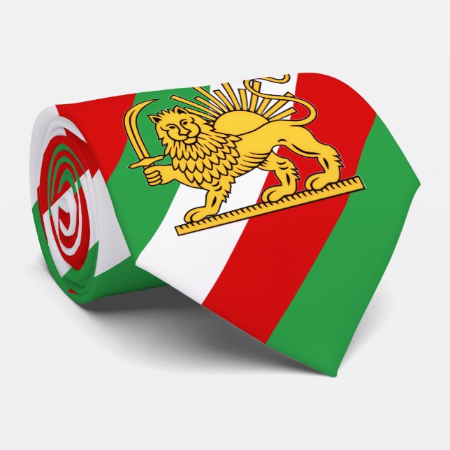 Constitutional Monarchy of Iran flag themed Neck Tie (Rolled)