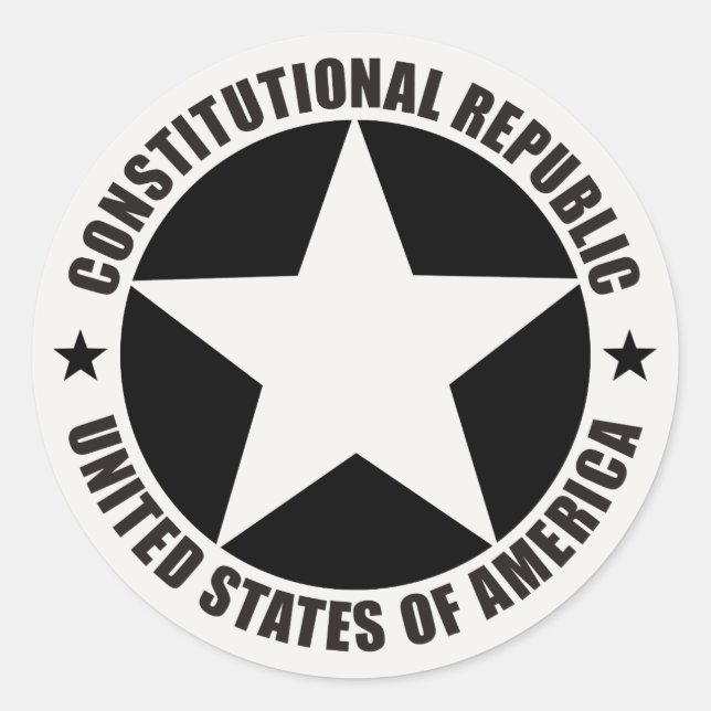 Constitutional Republic Classic Round Sticker (Front)