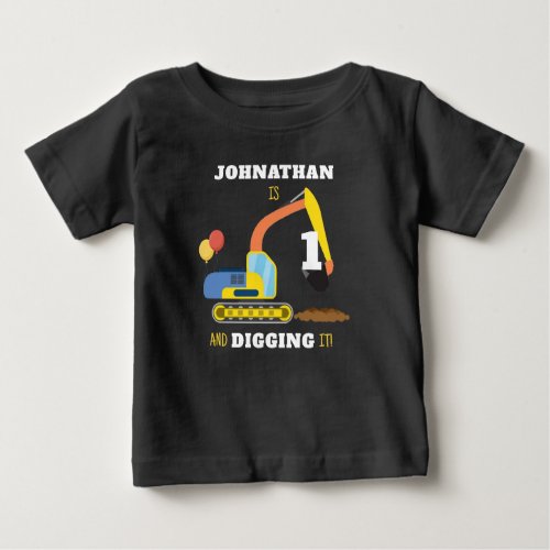 Construction 1st Birthday Baby T_Shirt
