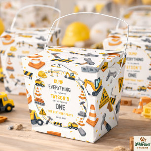 Construction 1ST Birthday Builder Truck Party Favor Boxes