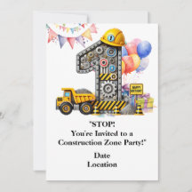Construction 1st  Birthday Party