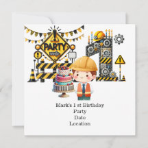 Construction 1st  Birthday Party