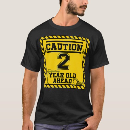 construction 2nd birthday party caution 2 year T_Shirt