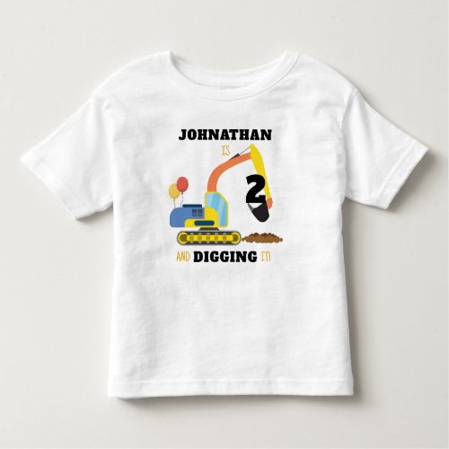 Construction 2nd Birthday Toddler T_shirt