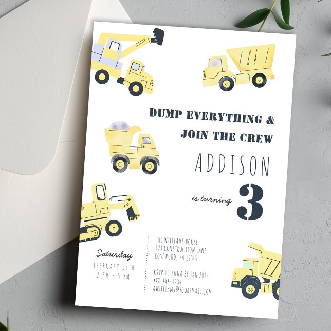 Construction 3rd Birthday Invitation (Creator Uploaded)