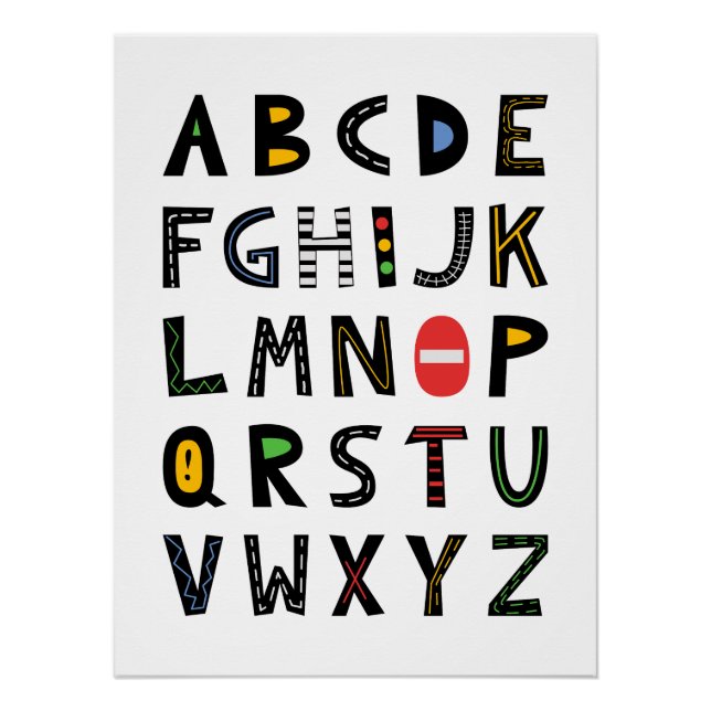 Construction Alphabet Pattern  Poster (Front)