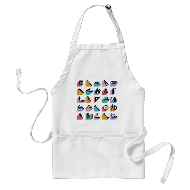 Construction and DIY Home Improvement Icons Adult Apron (Front)