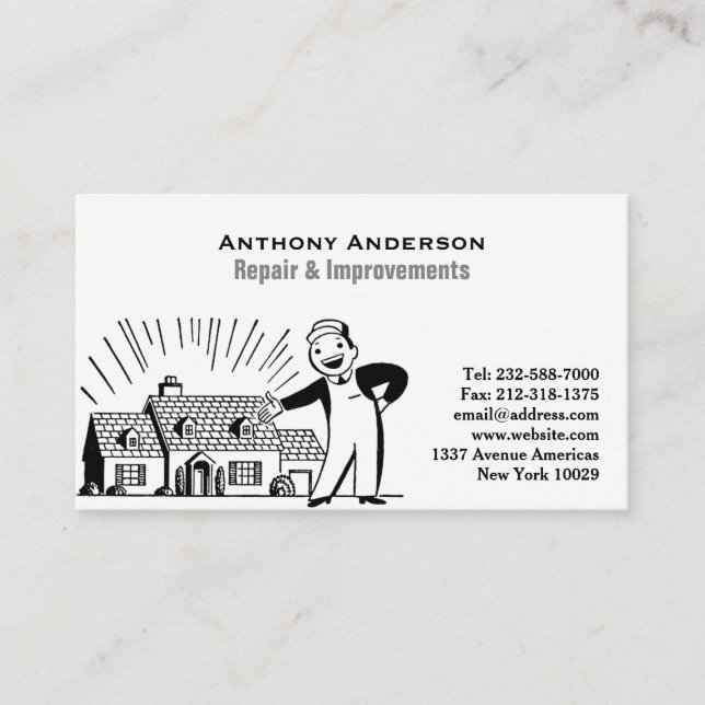 Construction and home improvement business card (Front)