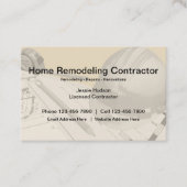 Construction And Remodeling Contractor Business Card (Front)