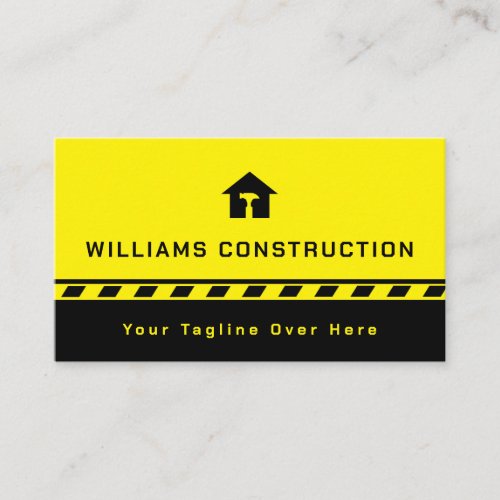 Construction and repair inspired black yellow  business card