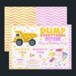 Construction and Unicorn Joint Birthday Invitation<br><div class="desc">All designs are © Happy Panda Print</div>