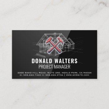 Construction Architect | Blueprints | High Gloss Business Card by lovely_businesscards at Zazzle