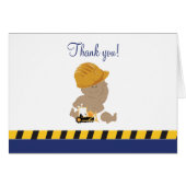 Construction Baby Boy Bulldozer Thank you Notes (Front Horizontal)