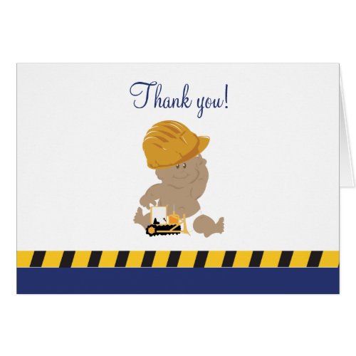 Construction Baby Boy Bulldozer Thank you Notes