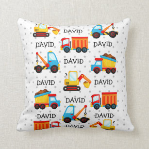 Construction Truck Decorative Pillow, Construction Theme Plush Toy