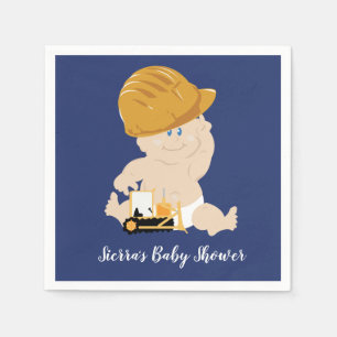 Construction Baby Boy Shower Custom Napkins
