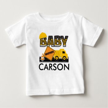 Construction Baby Brother Shirt | Sibling Shirt by Celebration_Shoppe at Zazzle