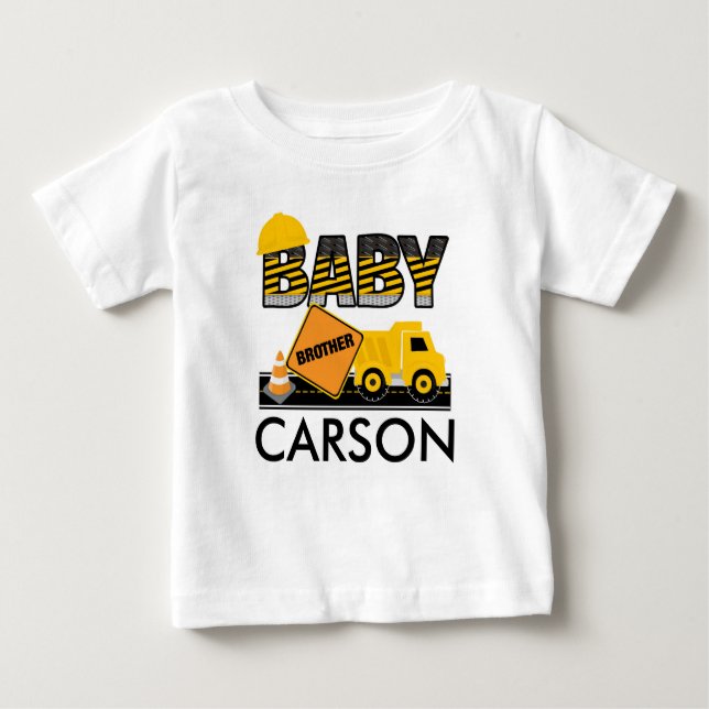 Construction Baby Brother Shirt | Sibling Shirt (Front)