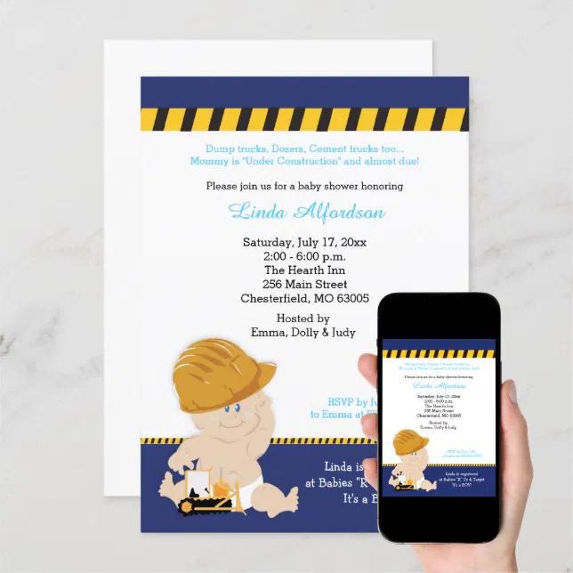 Handcrafted Mobile Baby Shower Invitations