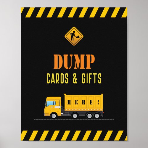 Construction Baby Shower Cards and Gifts Signs