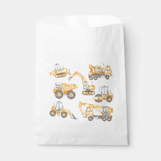 Construction Baby Shower Dump Truck Party Favor Bag (Front)