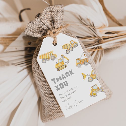 Construction Baby Shower Favor Tags