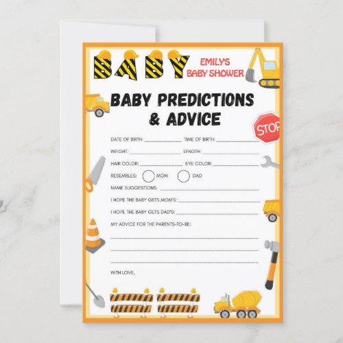 Construction Baby Shower Game _ Editable Name _ Invitation