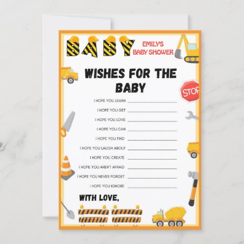 Construction Baby Shower Game _ Editable Name _ Invitation