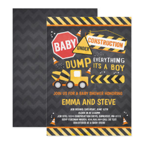 Construction Baby Shower Invitation Truck Shower
