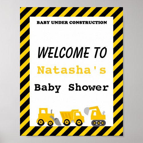 Construction Baby Shower Poster