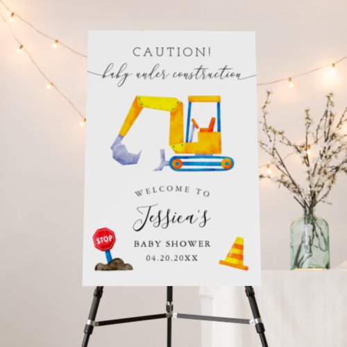 Construction Baby Shower Welcome Sign