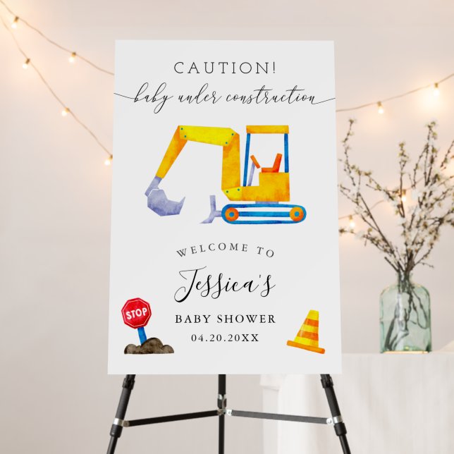 Construction Baby Shower Welcome Sign (In Situ (Stand))