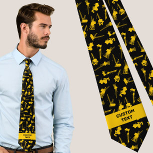 Construction Background Neck Tie