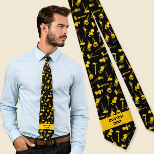 Construction Background Neck Tie
