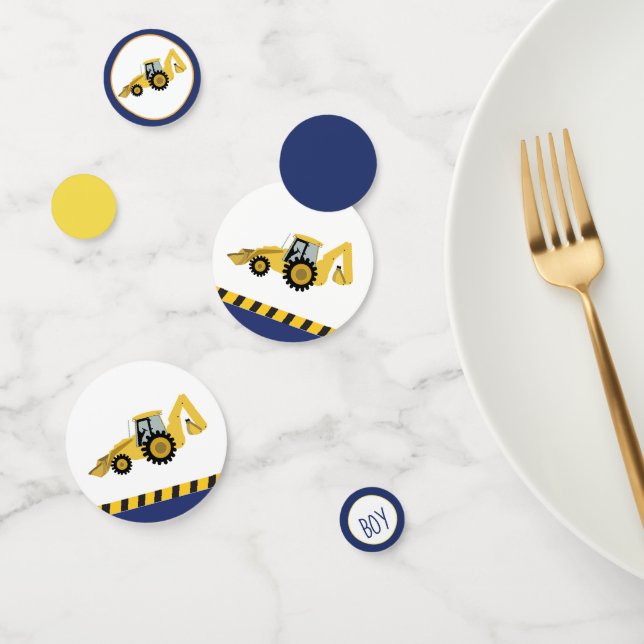 Construction Backhoe Baby Shower Confetti (Group)