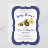 Construction Backhoe Boy Baby Shower Invitation (Front)