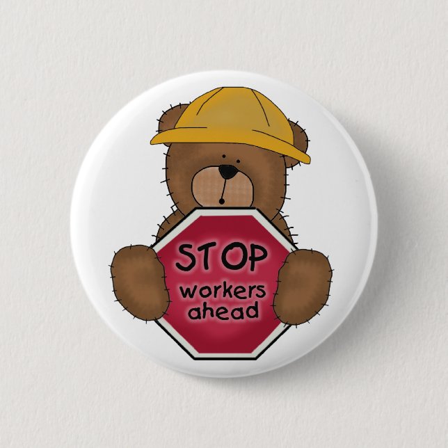 Construction Bear T-shirts and Gifts Pinback Button (Front)