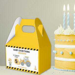 Construction Birthday 5 Boy Dump Truck Party Favor Boxes