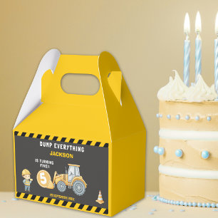 Construction Birthday 5th For boys Truck Party Favor Boxes