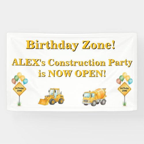 Construction Birthday Banner | Birthday Zone