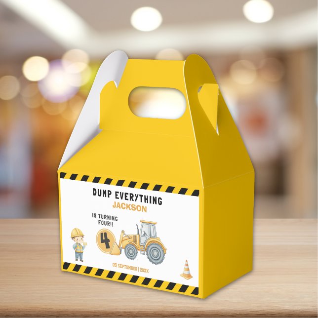 Construction Birthday Boy 4th | Dump Truck Party  Favor Boxes (Creator Uploaded)