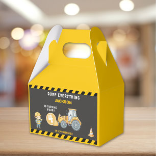 Construction Birthday Boy 4th Truck Party Favor Boxes