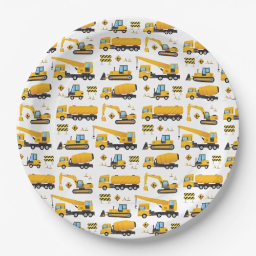 Construction Birthday Boy Baby Shower Party Favor Paper Plates