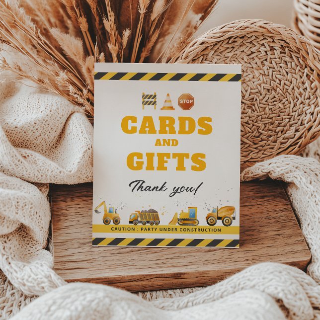 Construction Birthday Cards and Gift Sign (Creator Uploaded)