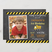 Construction Birthday Dump Truck Invitation (Front/Back)