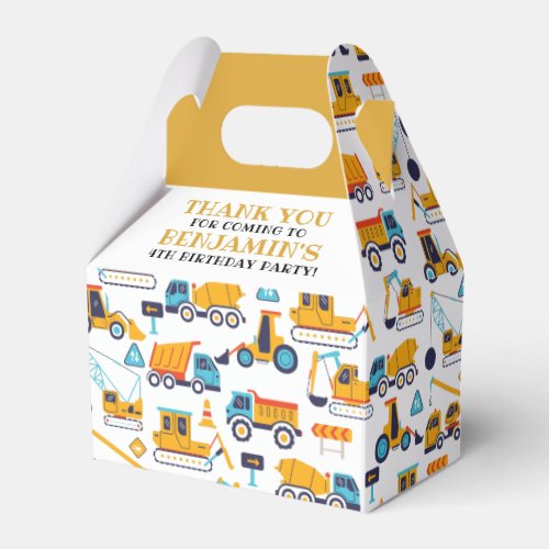 Construction Birthday Dump Truck Party Favor Boxes