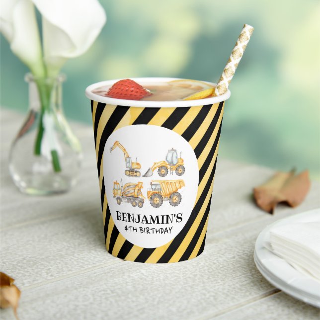 Construction Birthday Dump Truck Party Paper Cups (Insitu)